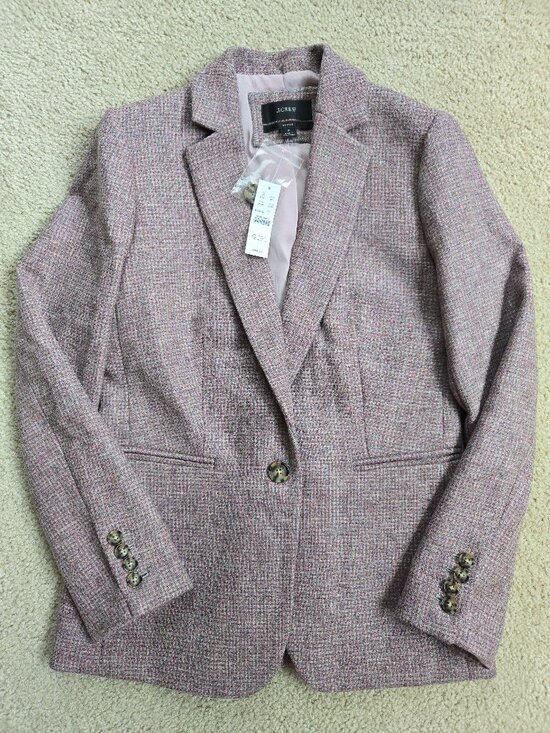 J. Crew Jackets & Blazers - NWT J. Crew 100% Wool Tweed Parke Blazer Lavender and Grey Moon British Cloth